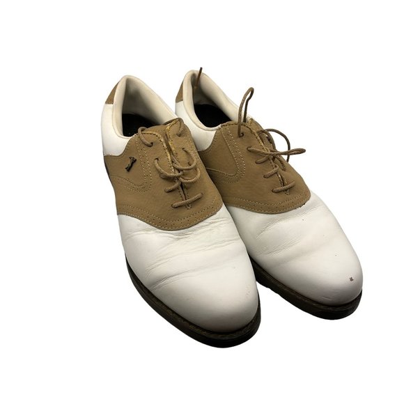 Lady Fairway Woman"s Size 9 Tan/White Leather Golf Shoes‎ - Picture 5 of 13